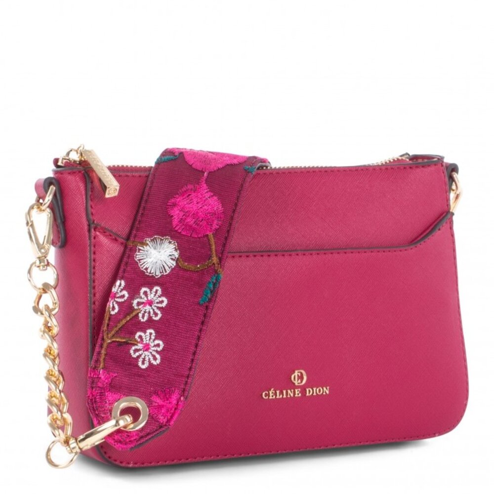 Céline Dion Pink Embroidered Crossbody Bag